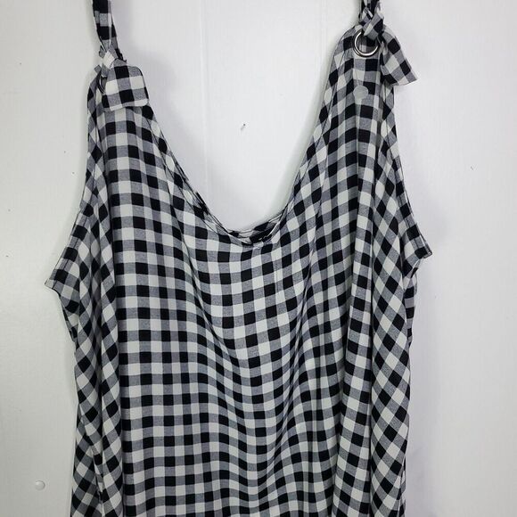Torrid Top Womens 2X Gingham Plaid Light Weight New Georgette O Ring Cami Tank - Picture 2 of 9